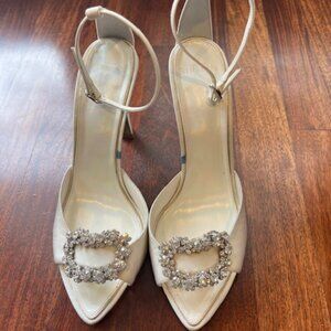Alexandre Birman Isla Crystal Bridal 100 Off White Wedding Shoes Size 39.5